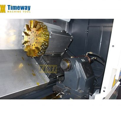 Torno CNC de doble husillo 12 estaciones de postes de herramientas de lecho de pizarra CK-36 para la fabricación de piezas finales