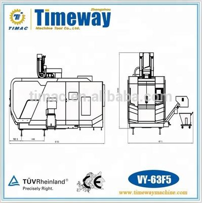 Precisión VY-63F5 CNC Vertical Cinco Ejes de Enlace Centro de Mecanizado Mesa de Viaje X 1000mm